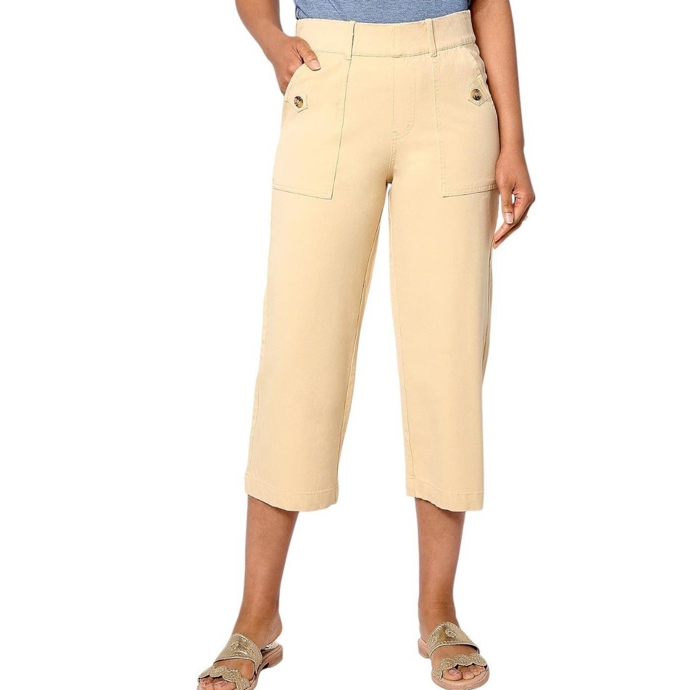 AnyBody Tall All-Stretch Twill Cropped Pants Sand XX-Small A668191179